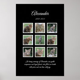 Elegante zwarte huisdierenposter met 9 fotostroken poster