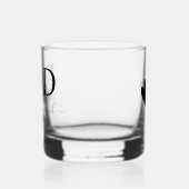 Elegante zwarte initialen en harten bruiloft whisky glas (Links)