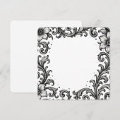 Elegante Zwarte Inkt Bloemrijke Randontwerp (Voorkant / Achterkant)
