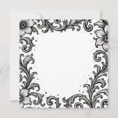 Elegante Zwarte Inkt Bloemrijke Randontwerp (Voorkant)
