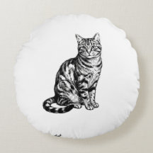 Elegante Zwarte Inkt Kat Schets Illustratie PNG