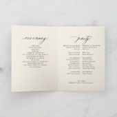 Elegante zwarte ivoor script gevouwen huwelijksfee programma (Binnen)