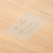 Elegante Zwarte Kalligrafie Acryl Uitnodigingen (Laagn)