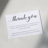 Elegante zwarte kalligrafie begrafenis dank u bedankkaart