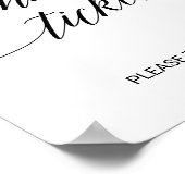 Elegante zwarte kalligrafie bruiloft Drink Tickets Poster (Hoek)