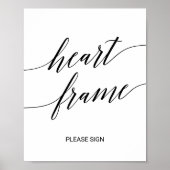Elegante zwarte kalligrafie bruiloft hart Lijst Poster (Voorkant)
