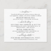 Elegante zwarte kalligrafie bruiloft informatie informatiekaartje (Voorkant)