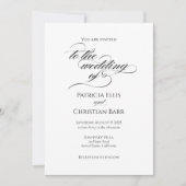 Elegante zwarte kalligrafie bruiloft uitnodiging (Voorkant)