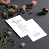 Elegante zwarte kalligrafie bruiloft uitnodiging