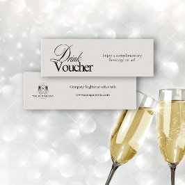 Elegante zwarte kalligrafie Business Logo Voucher Mini Visitekaartje