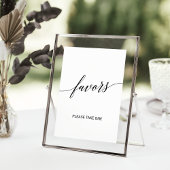 Elegante zwarte kalligrafie favors poster