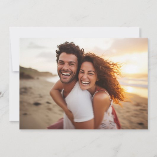 Elegante zwarte kalligrafie foto van de bruiloft save the date (Achterkant)