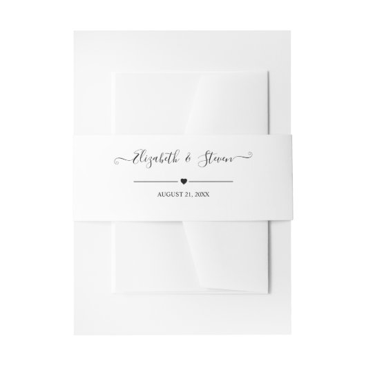 Elegante zwarte kalligrafie gepersonaliseerde brui uitnodigingen wikkel (Voorkant Voorbeeld)