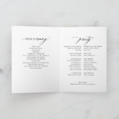 Elegante zwarte kalligrafie gevouwen bruiloft programma (Binnen)