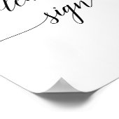 Elegante zwarte kalligrafie graag poster signeren (Hoek)