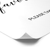 Elegante zwarte kalligrafie gunsten poster (Hoek)