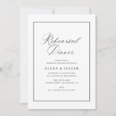 Elegante zwarte kalligrafie proefdiners kaart (Voorkant)