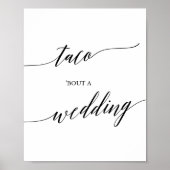 Elegante zwarte kalligrafie Taco 'Over een bruilof Poster (Voorkant)