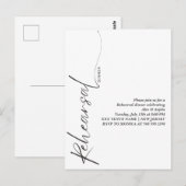 Elegante zwarte kalligrafie wit minimale repetitie briefkaart (Voorkant / Achterkant)