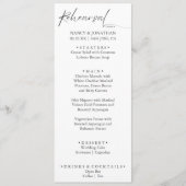 Elegante zwarte kalligrafie wit minimale repetitie menu (Voorkant)