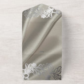 Elegante zwarte kant bruiloft all in one uitnodiging (Buitenkant)