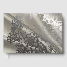 Elegante zwarte kant bruiloft