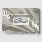 Elegante zwarte kant bruiloft gastenboek (Achterkant)