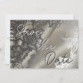 Elegante Zwarte Kant  Save The Date (Voorkant)