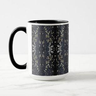 Elegante zwarte kanten boomstam patroon mok