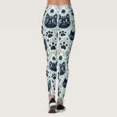 Elegante zwarte kat Chic Leggings (Achterkant)