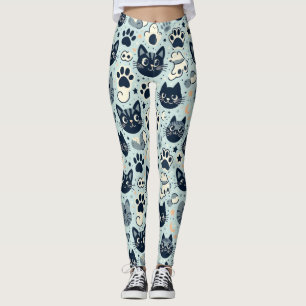 Elegante zwarte kat Chic Leggings