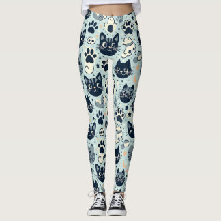 Elegante zwarte kat Chic Leggings