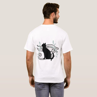Elegante Zwarte Kat & Egyptisch Oog T-Shirt | kat