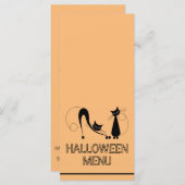 Elegante Zwarte Kat, Halloween Menu (Voorkant / Achterkant)