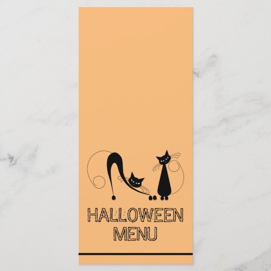 Elegante Zwarte Kat, Halloween Menu (Voorkant)