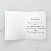 Elegante zwarte kat Happy Birthday Kaart (Binnen)