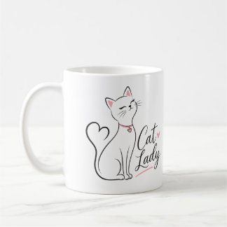 Elegante Zwarte Kat Moeder Hart Staart Schattige K Koffiemok