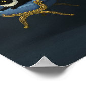 Elegante zwarte kat op Blue Chaise Lounge - Ghibli Poster (Hoek)