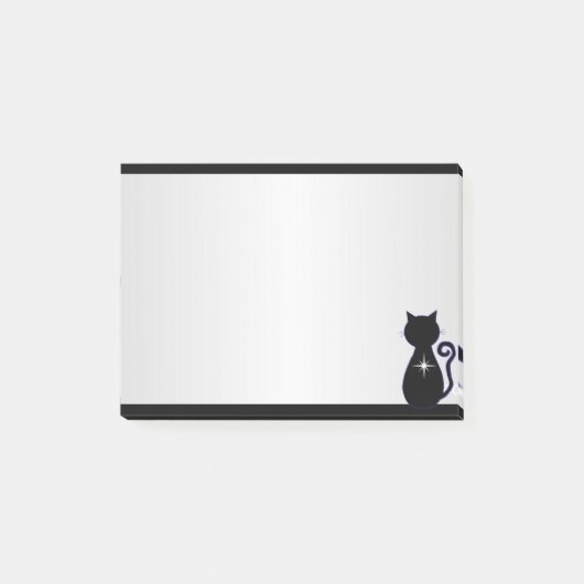 Elegante Zwarte Kat Silhouet Post-it® Notes (Voorkant)