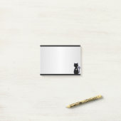 Elegante Zwarte Kat Silhouet Post-it® Notes (Op bureau)