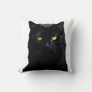 Elegante Zwarte Kat Worp Kussen