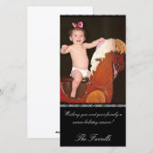 Elegante Zwarte Kerst Foto Kaart (Voorkant / Achterkant)