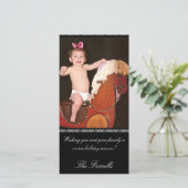 Elegante Zwarte Kerst Foto Kaart (Staand voorkant)