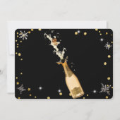 Elegante zwarte kerst luxe champagne kaart (Achterkant)