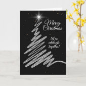 Elegante zwarte kerstboom Wenskaarten Kaart (Gele Bloem)