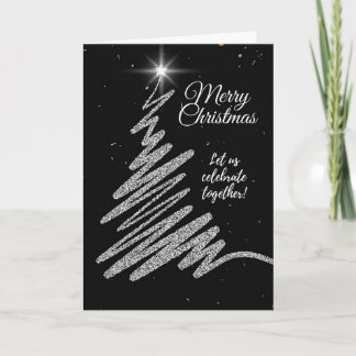 Elegante zwarte kerstboom Wenskaarten Kaart