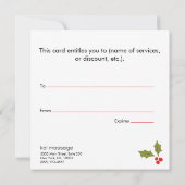 Elegante Zwarte Kerstkrans Cadeaubon (Achterkant)