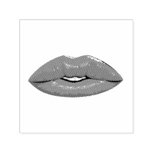 Elegante zwarte Kiss Lip Zelfinktende Stempel