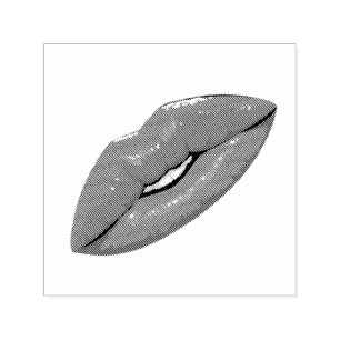 Elegante zwarte Kiss Lip Zelfinktende Stempel