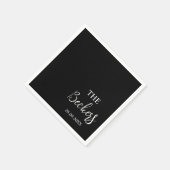 Elegante zwarte klassieke kalligrafie Vintage brui Servet (Hoek)